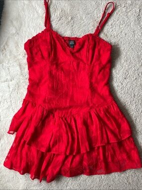 NWOT - wild fable Red Tiered Mini Dress
